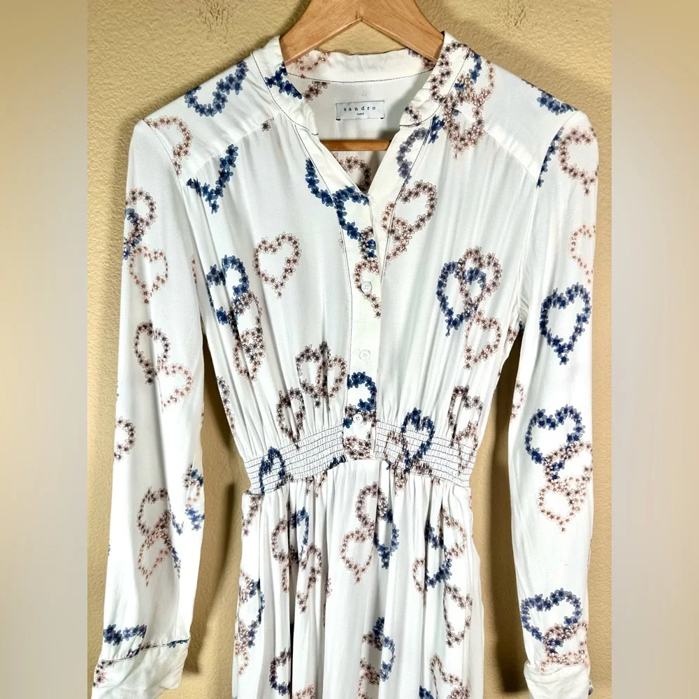 Sandro Paris Jerzy Heart-Motif Midi Dress - Picture 6 of 13